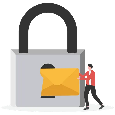 Secure encrypted message service  Illustration