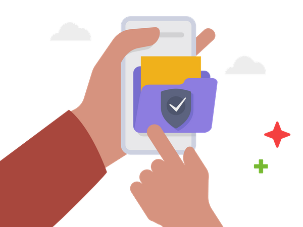 Secure  files folder access  Illustration
