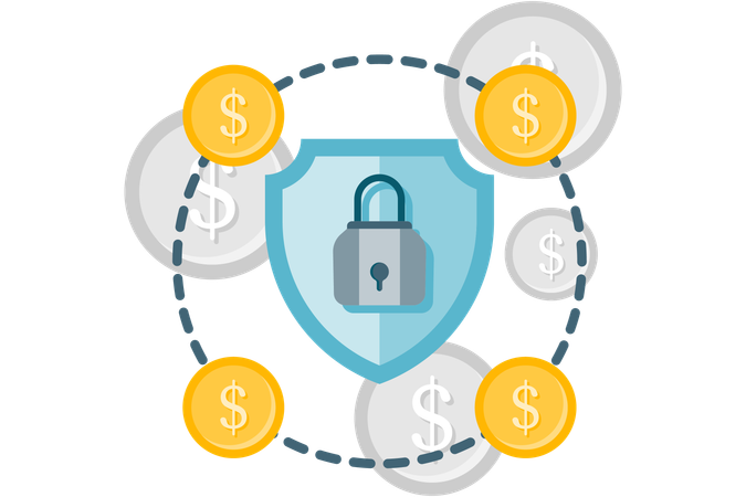 Secure financial transaction  Illustration