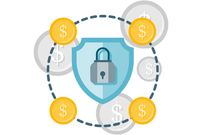 Secure financial transaction  Illustration