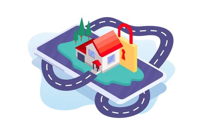 Secure Home  Illustration