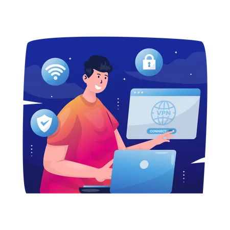 Secure internet connection Illustration