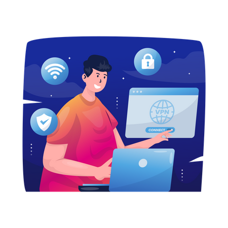 Secure internet connection  Illustration