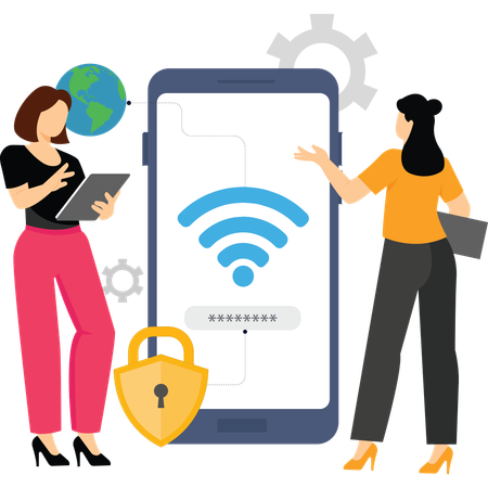 Secure internet connection  Illustration