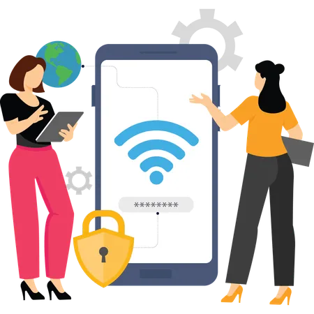 Secure internet connection  Illustration