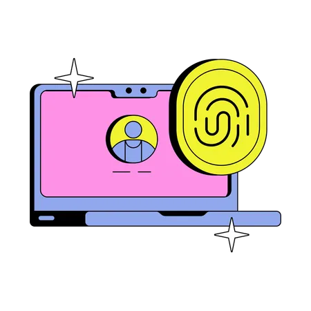 Secure Laptop  Illustration