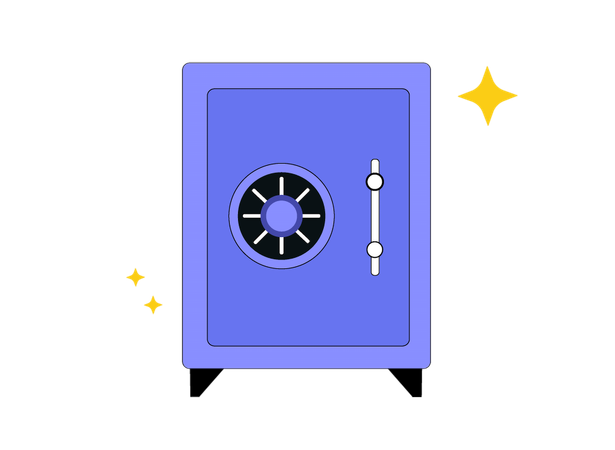 ダイヤルロック付きセキュリティロッカー  イラスト