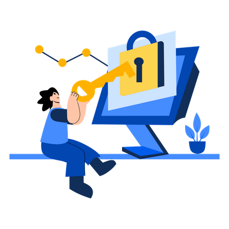 Secure log in  Illustration