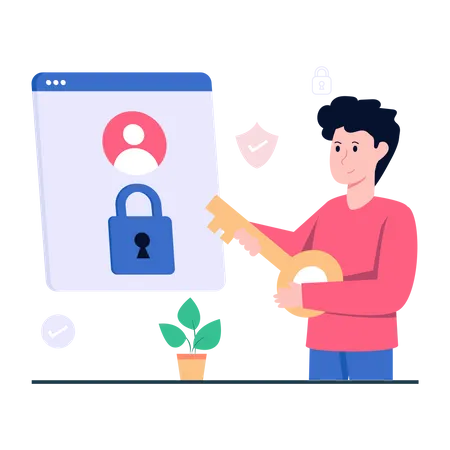 Secure Login  Illustration