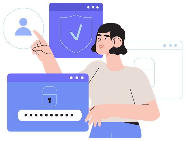 Secure login  Illustration