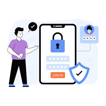 Secure Login  Illustration