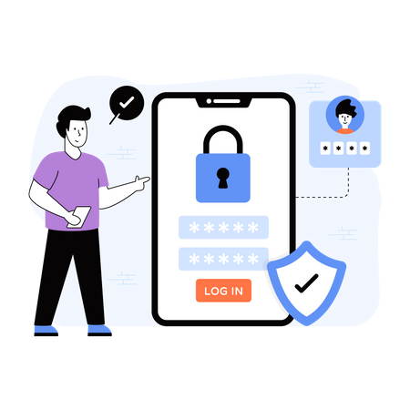 Secure Login  Illustration