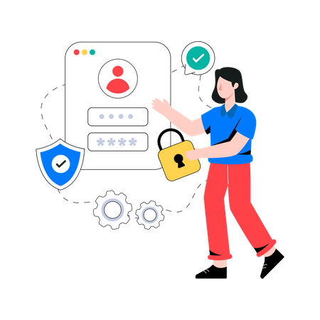 Secure Login  Illustration