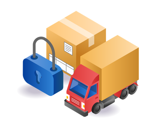 Secure logistics delivery Illustration