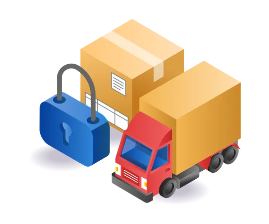 Secure logistics delivery  Illustration