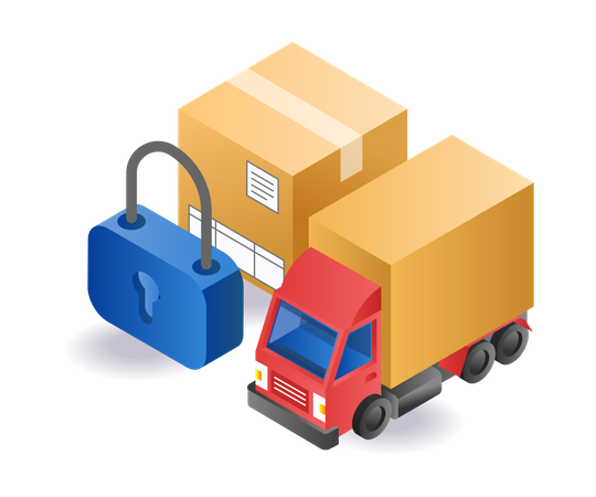 Secure logistics delivery  Illustration