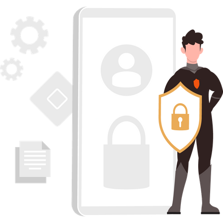 Secure mobile device  Illustration