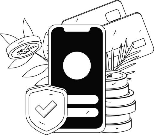 Secure mobile investment app  Illustration