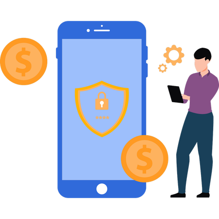 Secure mobile payment  Illustration