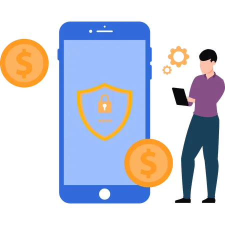Mobile Is A Secure Payment Account Illustration