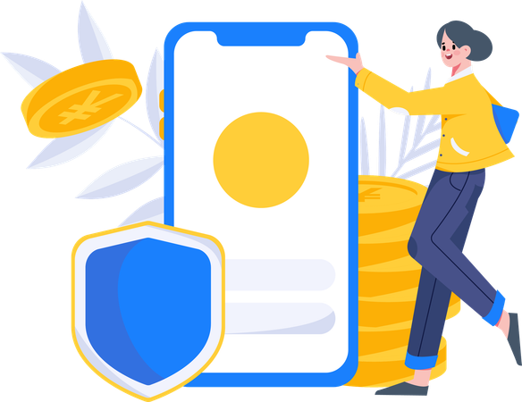 Secure Mobile payment  Illustration