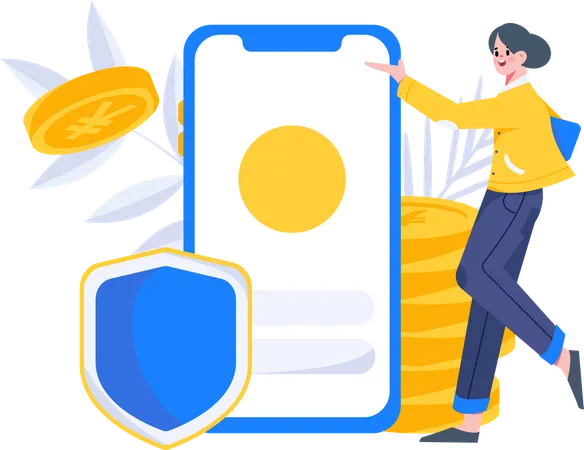 Secure Mobile payment  Illustration
