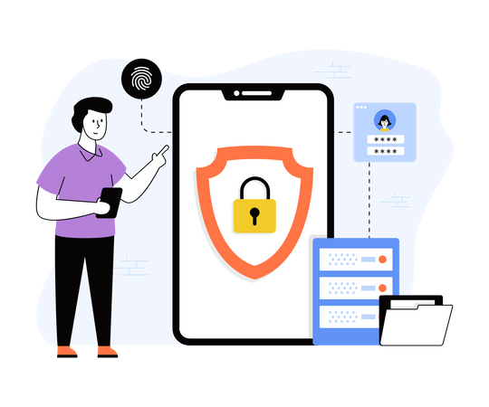 Secure mobile phone  Illustration