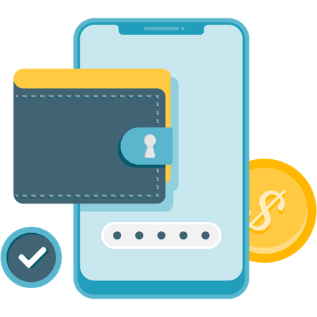 Secure mobile wallet  Illustration