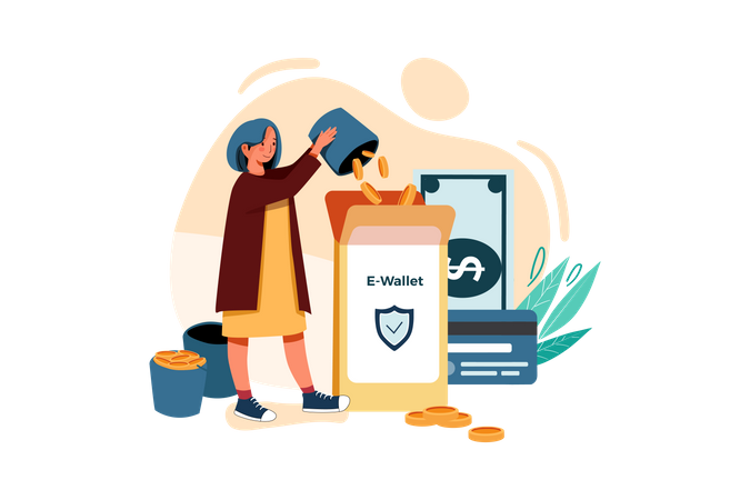 Secure money transfer  Illustration