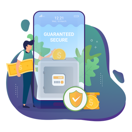 Secure money transfer  Illustration