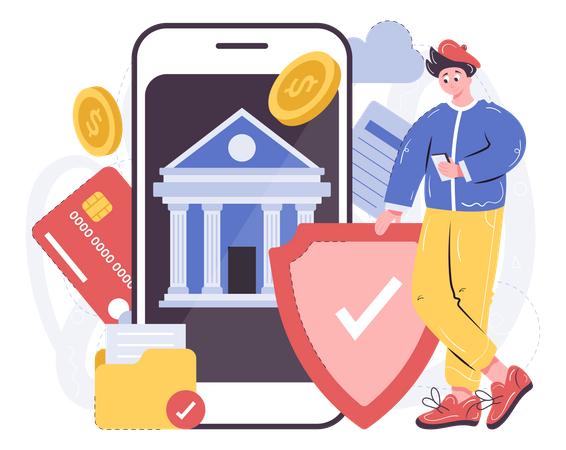 Secure neo banking features  Illustration