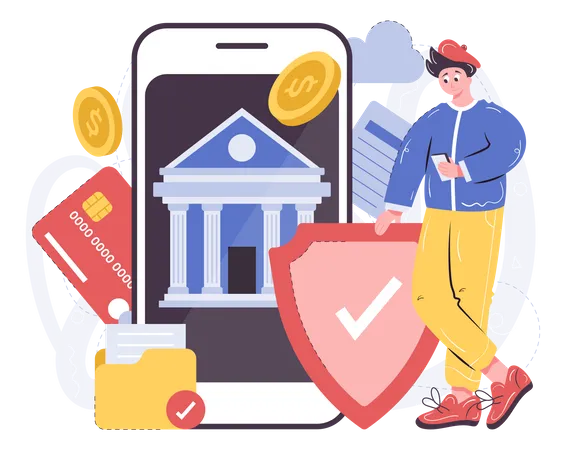 Secure neo banking features  Illustration