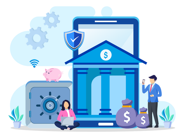 Secure Online Banking  Illustration