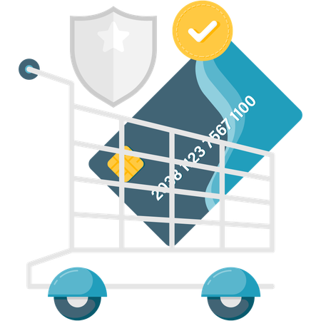 Secure online checkout  Illustration