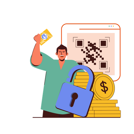 Secure Online Payment  Illustration