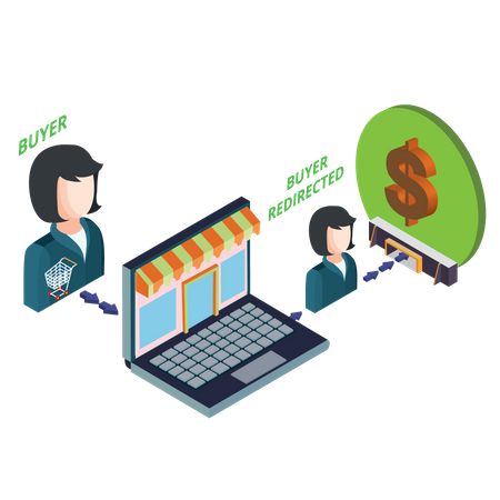 Secure online payment  Illustration