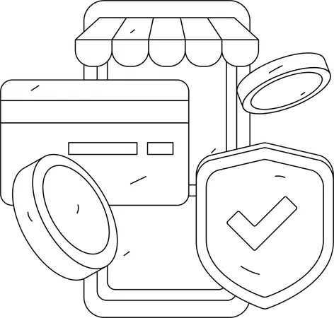 Secure online shopping Marketplace  Illustration