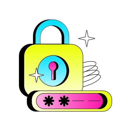 Secure Password Lock  Illustration