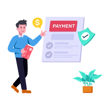 A Customizable Flat Illustration Of Secure Payment Illustration