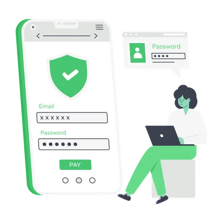 Visually Appealing Flat Illustration Of Secure Payment イラスト