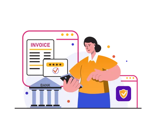 Secure payment by mobile  Illustration