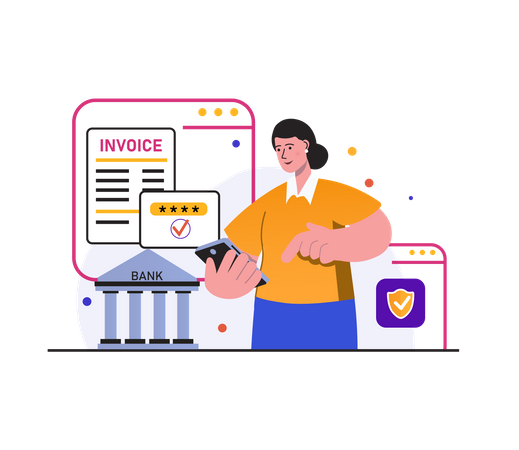 Secure payment by mobile  Illustration