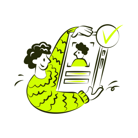 安全なプロフィール設定  イラスト