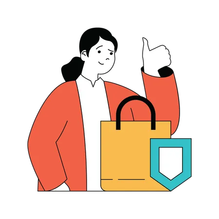 Secure shopping  Illustration