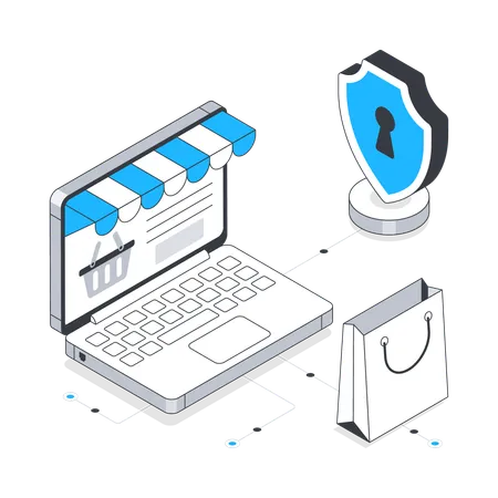 Secure Shopping  Illustration