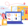 secure shopping illustrations