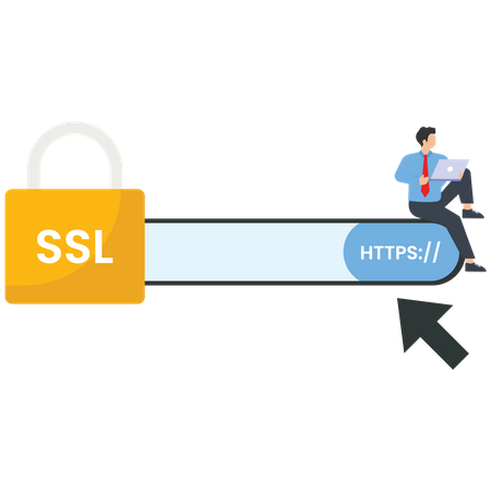 Secure sockets layer as safe network data links  Illustration