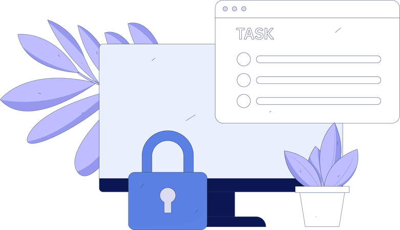 Secure task on website  Illustration