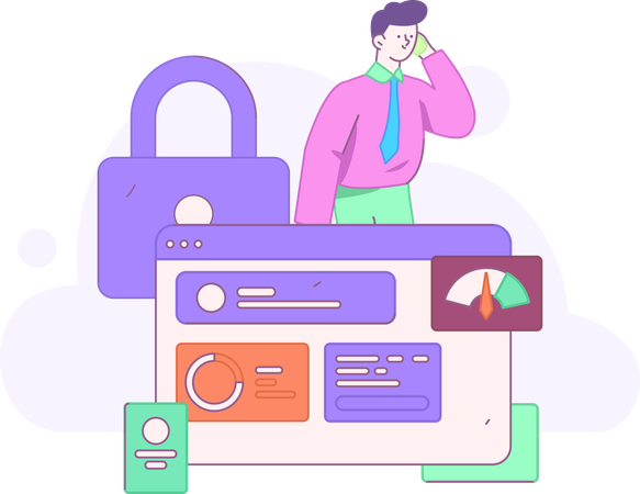 Secure task on website  Illustration