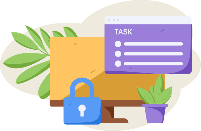 Secure task on website  Illustration